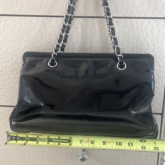 Chanel black patent leather GRAND SHOPPER TOTE GST BAG shoulder purse Authentic - Picture 4 of 17